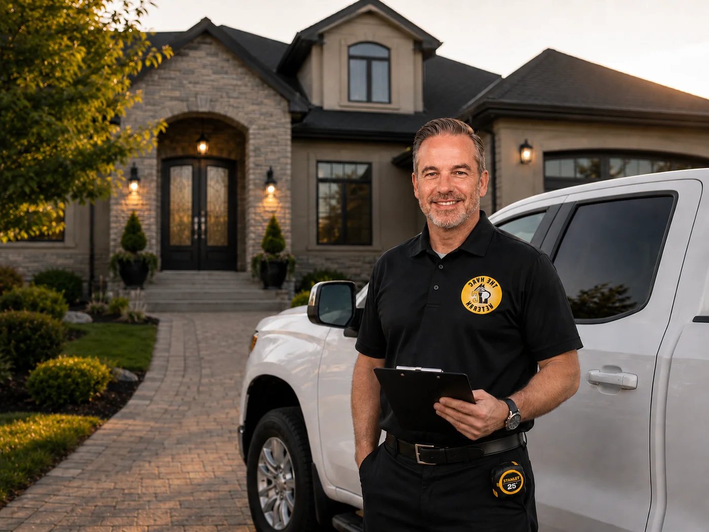 JC the HVAC Veteran in his service truck outside a GTA home